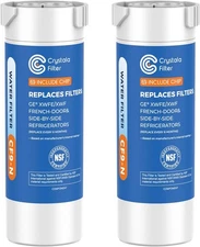 GE GNE27ESMAFSS OEM Compatible w/ Chip Refrigerator Water Filter (2 PK)
