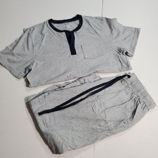 PAJAMAGRAM. Men pajama set, ringer tee with gray jogger pant pj-men.  SKU# A-98