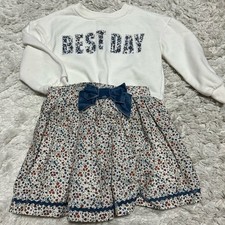 Toddler Girls Ditsy Floral Skirt with Matching Crewneck Sweatshirt 4T
