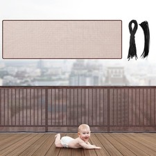 Hosuly Banister Guard 50 x 3 ft Balcony Netting for Kids Pets Stairway Safety
