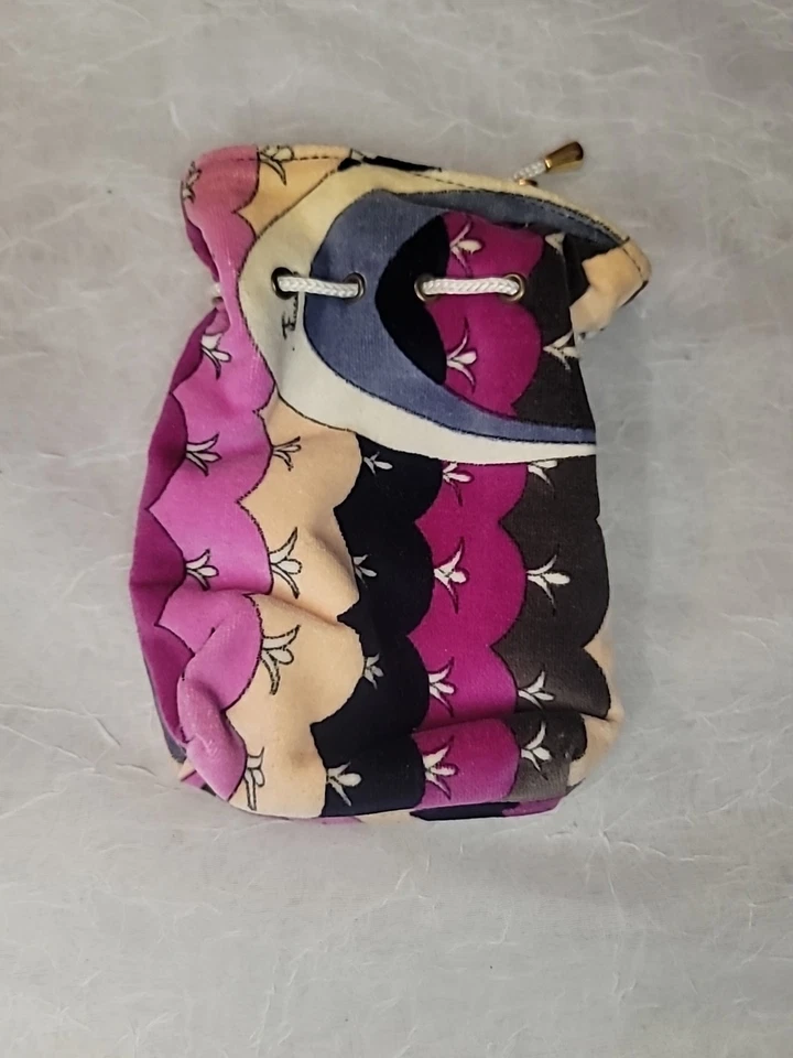 Vintage Emilio Pucci Drawstring Coin Pouch 60s Velvet - Image 3 of 4