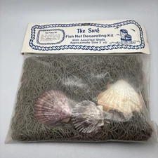 3’x5’ Real Fish Net + Shells Nautical Decor Netting Decorating Kit THE SURF New
