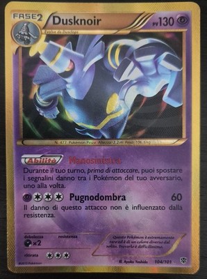 pokemon card Dusknoir shiny gold 104/101 black and white plasma explosion