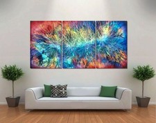 home decor large 3-piece colorful painting original Mike Lang   art  random move