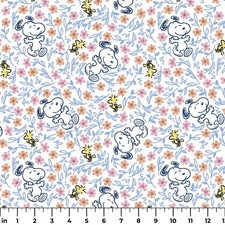 Pillowcase - Peanuts Snoopy Woodstock Floral Frolic Cotton