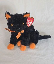 TY Beanie Baby - Fraidy the Black Cat w/ Hang & Tush Tag Y2K Plush Retired 2001