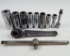 Snap-on Tools Sf Sfs 38 Drive Sae Deep Socket Set 516 To 78 Ratchet 11pc
