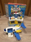 Fisher-Price Jetliner Play Family Plane with Box, Figures, Luggage 1980s VTG