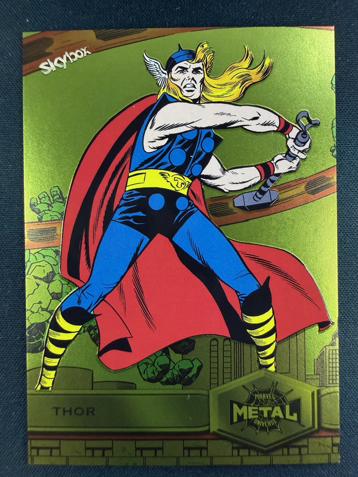 2021 Skybox Spiderman Marvel Metal Universe Thor High Series #189 SP Yellow