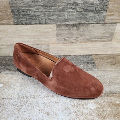Vionic Willa II Womens Loafers Sz 7.5 Comfort Brown Leather Slip On Flat Shoes