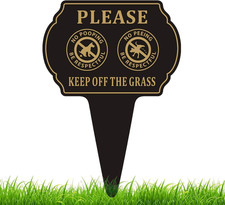 No Poop or Pee Dog Sign,13.6  X9.6  Keep off the Grass Yard Sign with Integrated