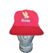 Vintage Winston Red Snapback Hat with Embroidered Eagle Logo