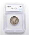 1918-S Standing Liberty Quarter VF20 ICG *4438