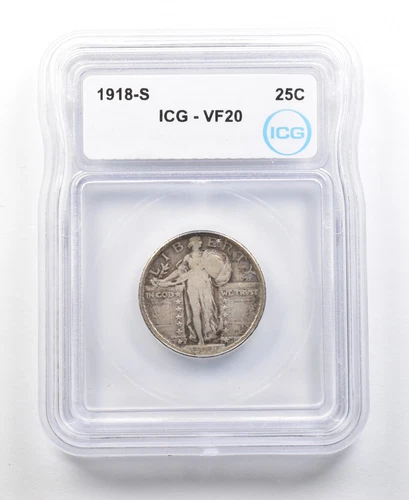 1918-S Standing Liberty Quarter VF20 ICG *4438