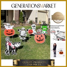 6PCS Yard Signs for Halloween Props Yard Stakes Pumpkin Ghost Monster Yard Si...