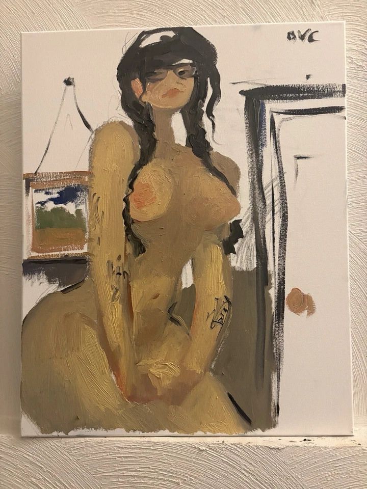 Figura Boudoir Retrato Cubismo Disney Pintura al Óleo 16x20 Lienzo Original Firmado Foto 2 de 3