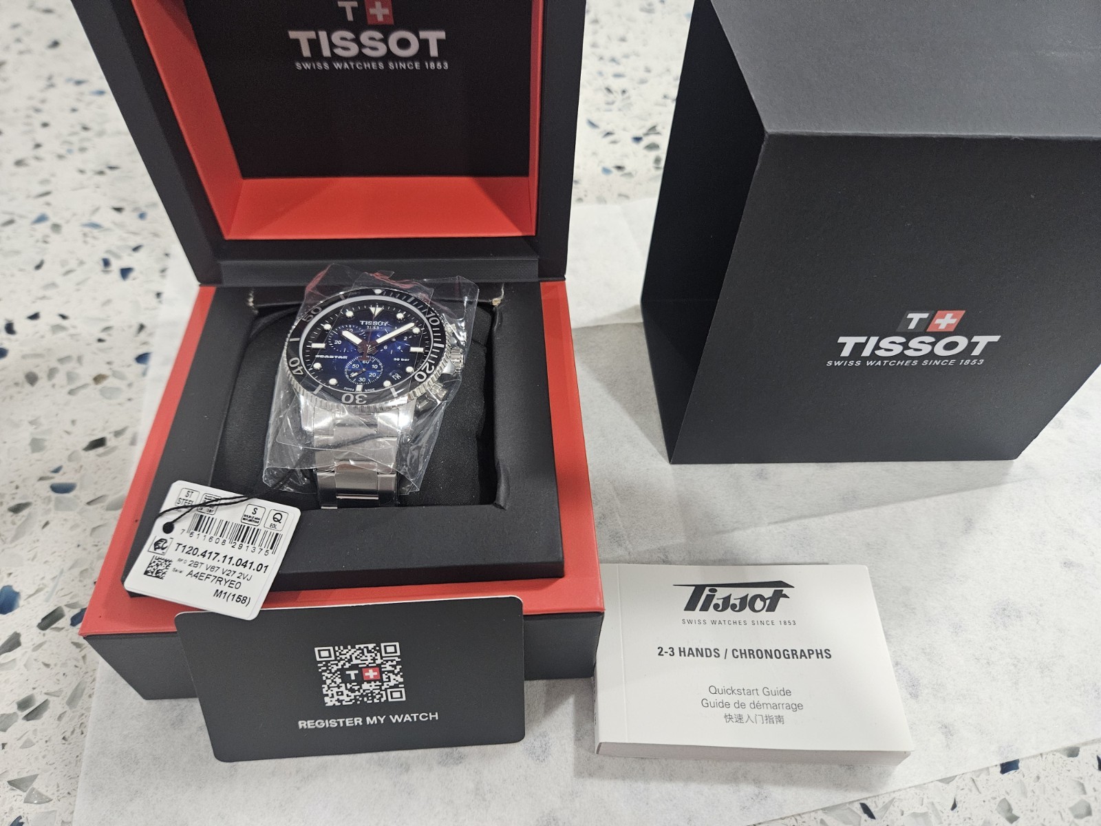 New Tissot Seastar 1000 Blue Unworn with Stickers