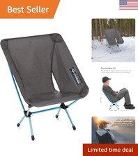 Black Ultralight Camping Chair – Packs Smaller than a Water Bottle for Travel