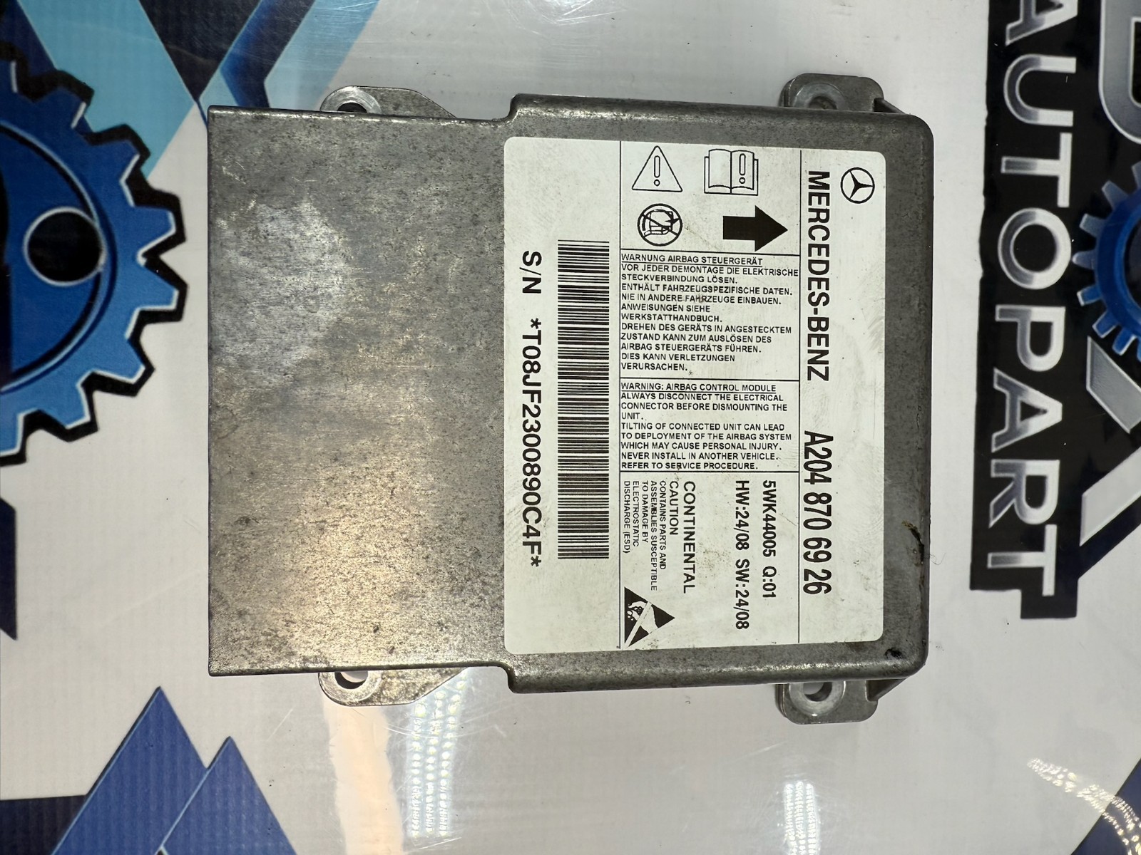 2008-2014 Mercedes Benz C-class C300 C250 SRS CONTROL MODULE A2049012804 OEM