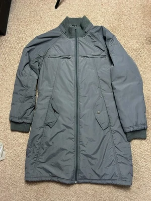 Abrigo Chaqueta Parka Schott NYC Mujer Longline Gris Talla Grande Bolsillos con Cremallera Completa - Imagen 1 de 4