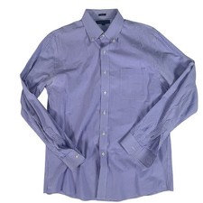Tommy Hilfiger Purple Slim Fit Gingham Button-Down Dress Shirt Men's 16 34/35