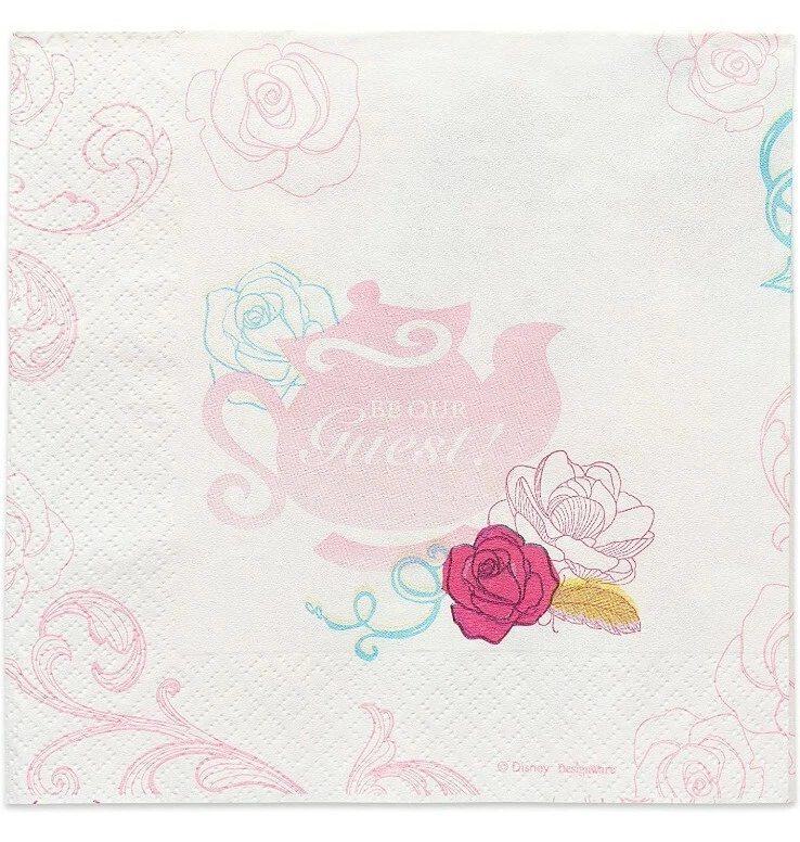 Beauty and the Beast Be Our Guest Big Lunch Napkins 16 -2ply Party Birthday New  - Image 3 of 4