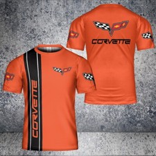 SALE Custom Name Corvette C6 Logo Orange Shirt Size S-5XL