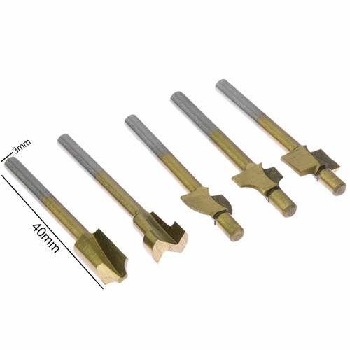1/8" 3mm Mini Shank HSS Titanium Router Bits 10PCS/Set for Dremel Rotary Tool - Picture 8 of 10