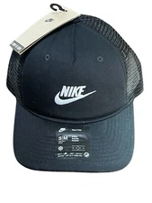 Nike RISE CAP Unisex Rise Snapback Trucker Hat Black size S/M FV5543-010 NWT NEW