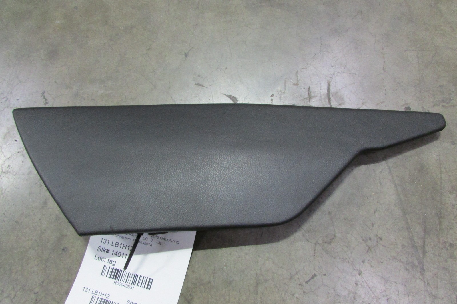 Lamborghini Gallardo, LH, Left Leather Console Trim, Used, P/N 400864551A