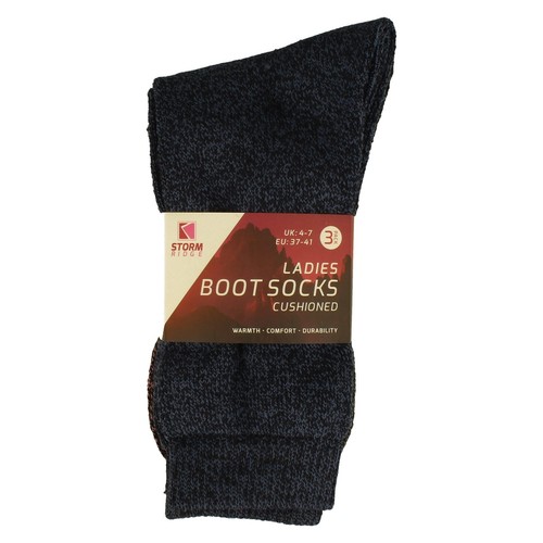 Womens Storm Ridge SK572 Soft Boot Socks Size 4-7 X3 Pairs - Afbeelding 1 van 2