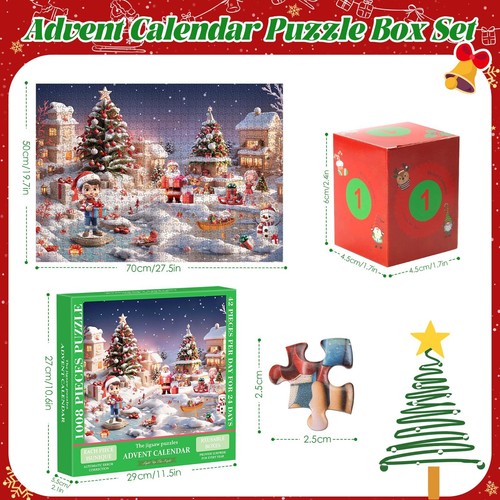 Puzzle Advent Calendar for Kids and Adults, 1008 Pieces 24 Days Countdown - Bild 2 von 9