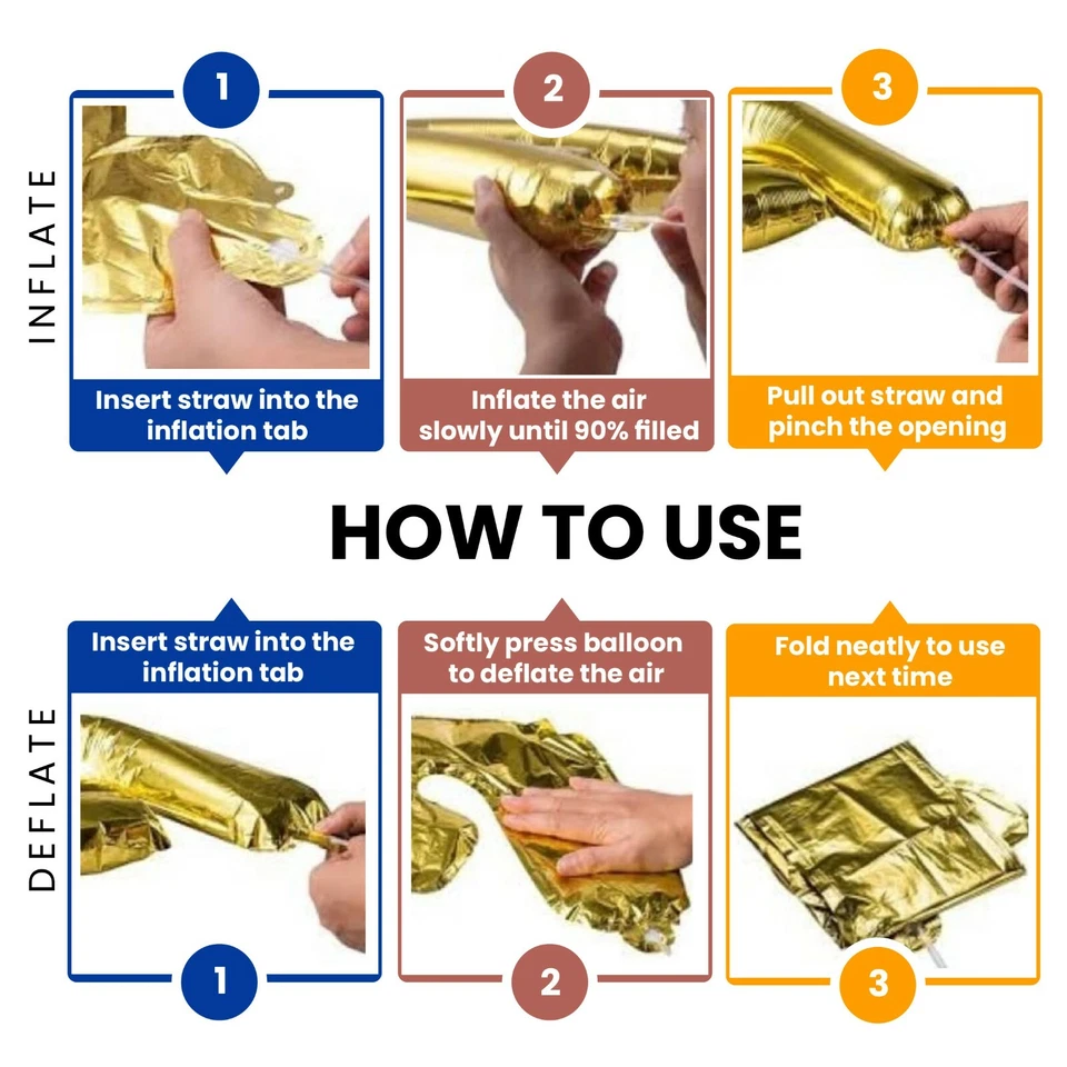 16" 40" inch Pearl White Large Number Foil Balloon Mylar Party Birthday Wedding - Image 4 of 4