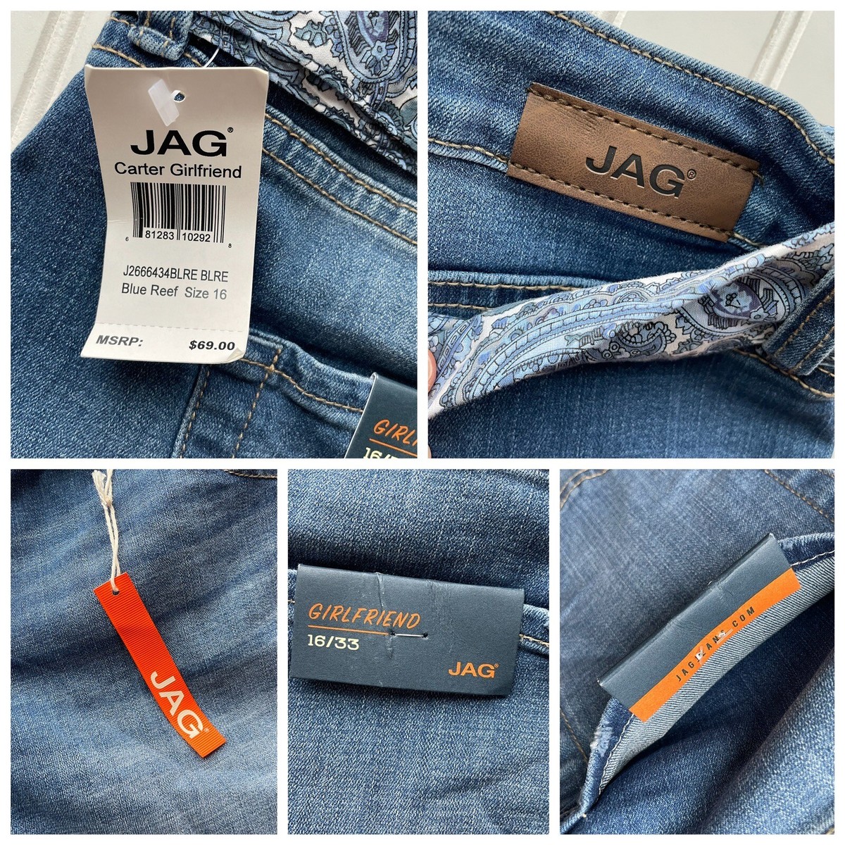 Jag Jeans Women's Carter Girlfriend Shorts - 6 Inch Inseam With Removable Floral Belt