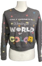 2023 DISNEY PARKS WONDERFUL WORLD OF COLOR SWEATSHIRT Large SEMI CROP NWOT