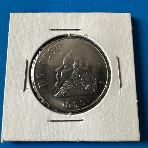 CIRCULATED 1980 UN PESO MEXICAN COIN 💰