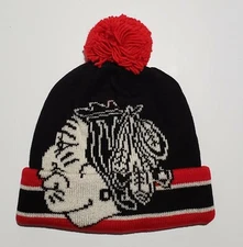NWT Chicago Blackhawks CCM NHL Big Team Logo Pom Knit Winter Hat Beanie NEW