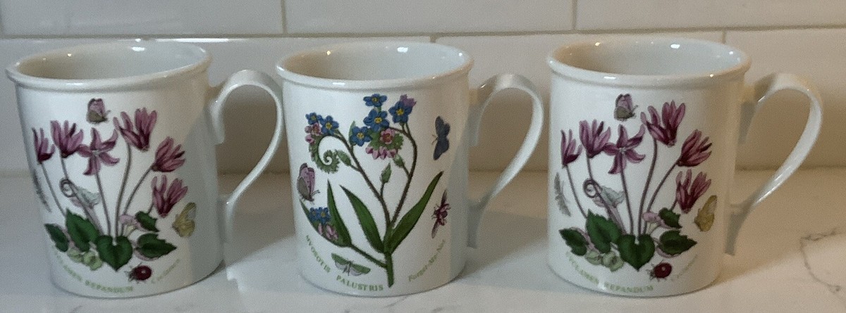 Vintage Portmeirion Botanic Garden 10oz Mug Set of 3 Made in