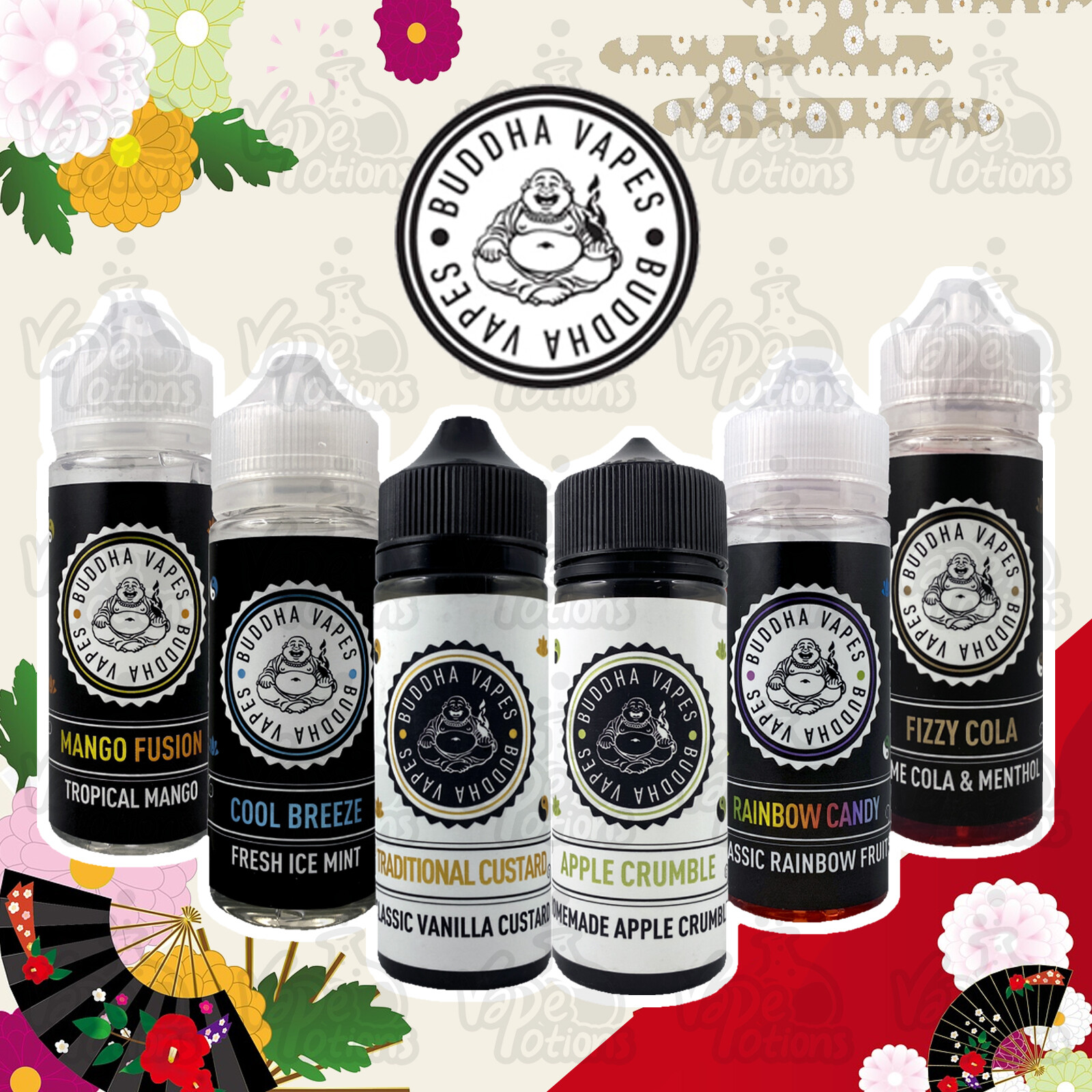 Buddha Vapes E Liquid 100ml/120ml 40 Fruity Vape Flavours 80/20 VG