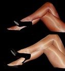 2 Q Peavey Suntan & Skintone High Gloss Tights Hooters Uniform 40 Denier Sheer — photo 1