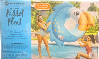Members Mark Oversized Pool Float Parrot 56In Cupholder Mesh Seat Side Handles