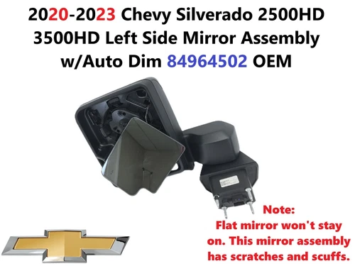 20-23 Chevy Silverado 2500HD Left Side Mirror Assembly w/Auto Dim 84964502