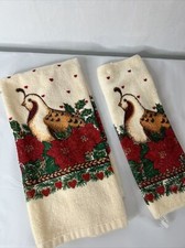 Vintage Cecil Saydah Christmas Towel And Matching  Wash Cloth