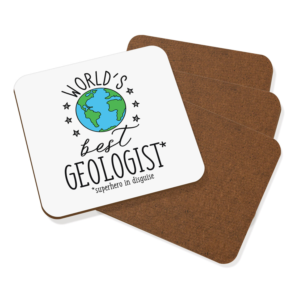 World's Best Geologist Coaster Drinks Mat Set Of 4 Favourite Geology Scientist