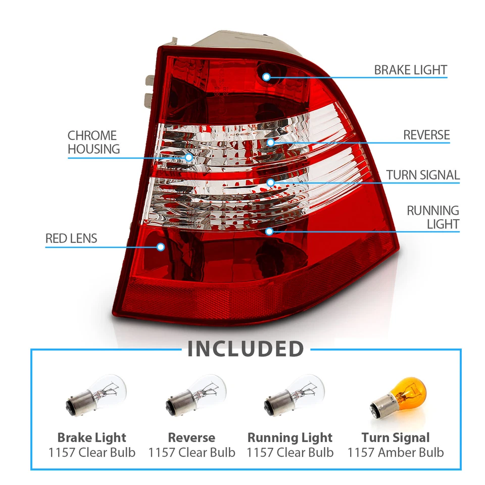 Juego de luces traseras rojas AMG 1998-2005 para Mercedes-Benz W163 ML 320/350/430/500/ML55 Foto 4 de 4