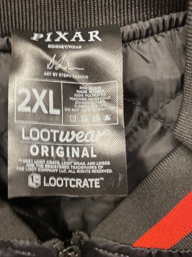 2020 Disney LootCrate PIXAR - Full Zip Satin Jacket 2XL Red/Black RARE NWT - Picture 3 of 6