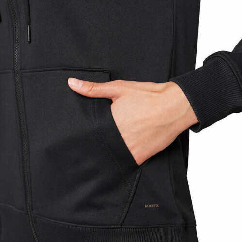 Sudadera con capucha Mondetta Performance con cremallera completa para mujer, negra mediana - Imagen 3 de 4