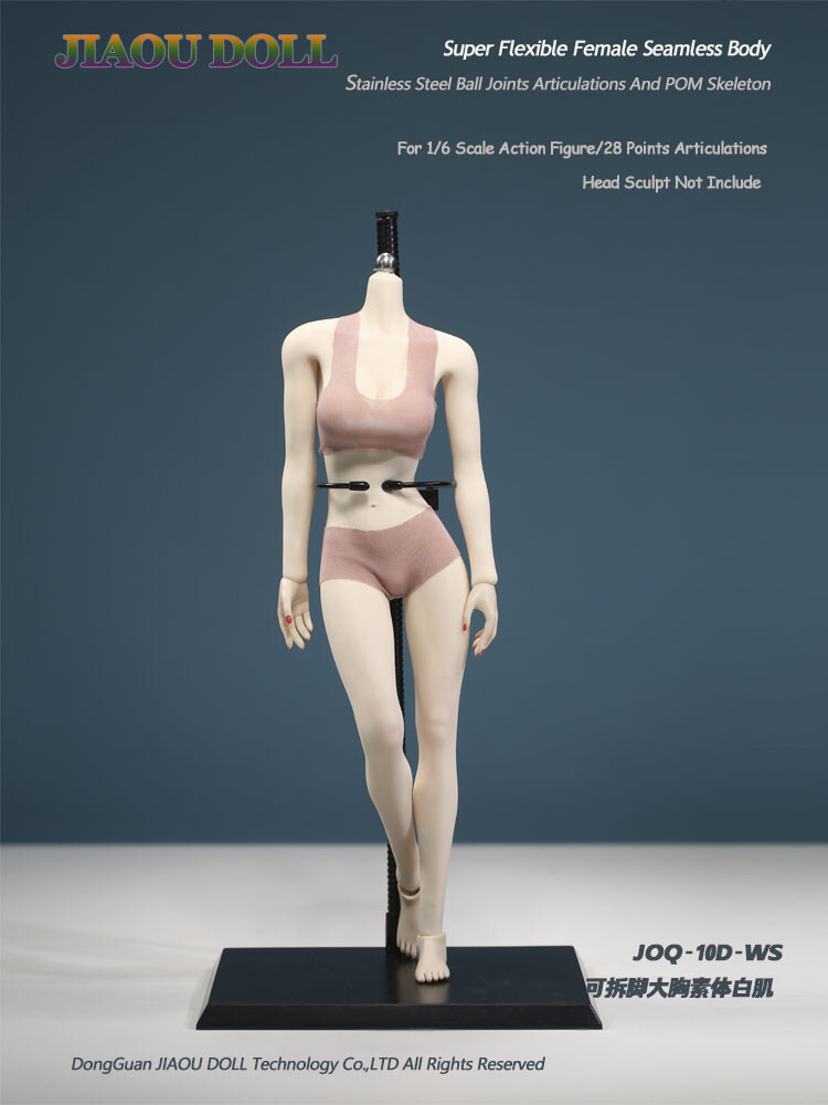 New JIAOU DOLL JOQ-10D-WS 1/6 Seamless Female Pale Color Big Bust