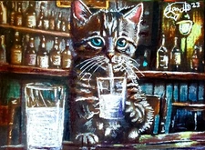 Jacob Landis Limited edition ACEO print /250  "Bartender, Another Milk Please"