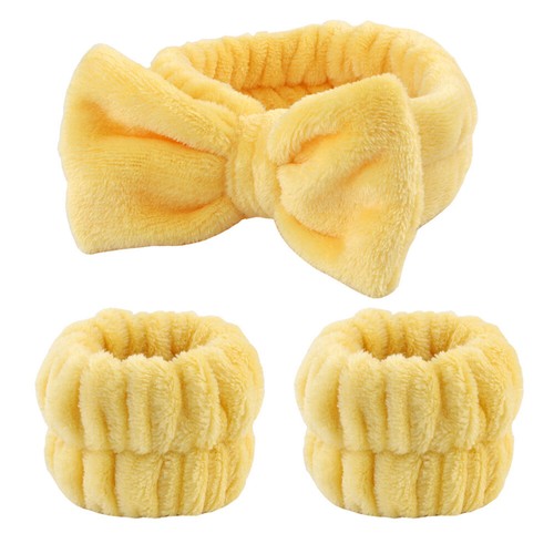 Face Wash Wristband Headband Set Scrunchies Cuffs Towel Hair Headband for Makeup - Picture 8 of 20